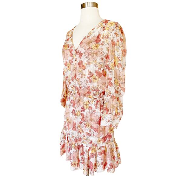 Veronica Beard Floral Mini Dress - Pink and Cream - Picture 7 of 13